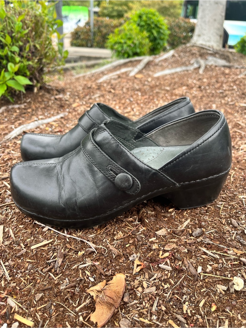 Dansko Marcelle Black Leather Mary Jane Clogs Shoes Size 40/ US size 9.5 Comfort - Picture 9 of 10